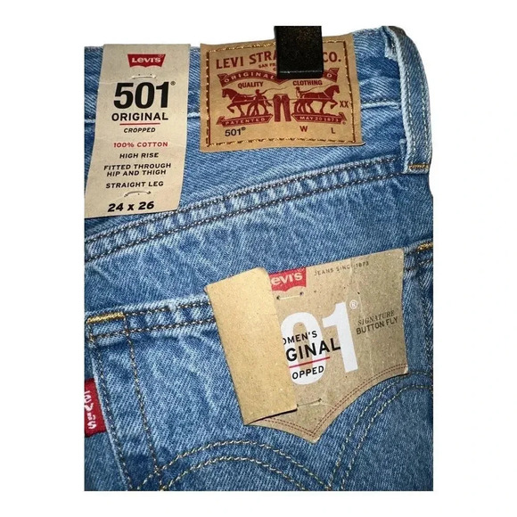Levi’s 501 Original High Rise Cropped Straight‎ Leg - Picture 3 of 5